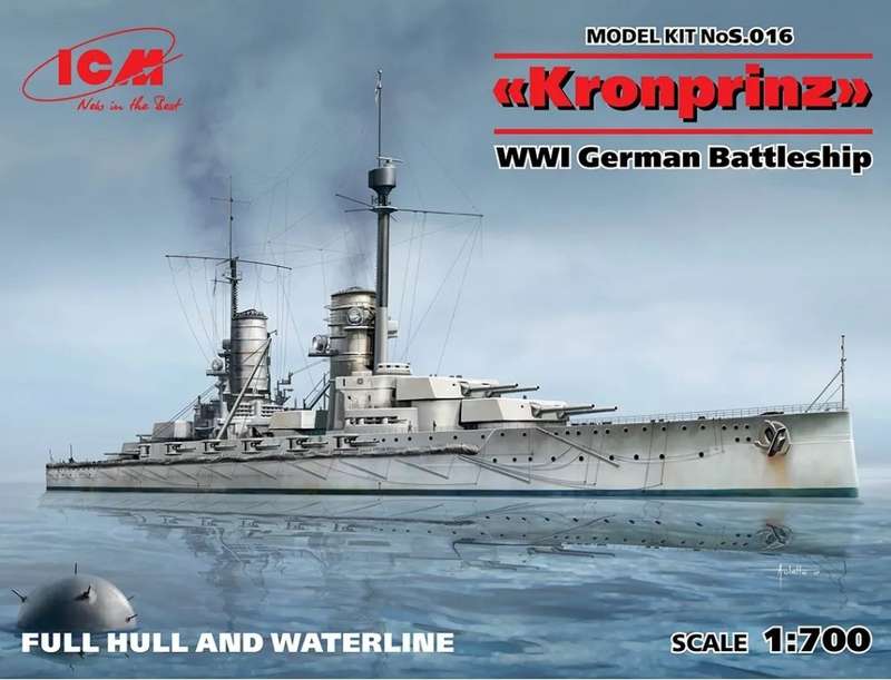 WWI German Battleship ``Kronprinz` - 1/700 Scale ( ICMS016)(TAS018511)(ICM)