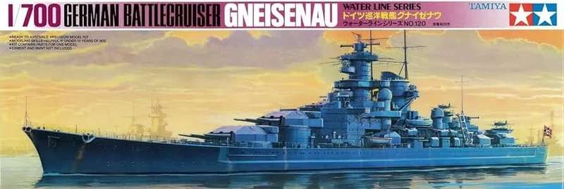 Battlecruiser Gneisenau - 1/700 Scale (TAM77520)(TAS018161)(Tamiya)
