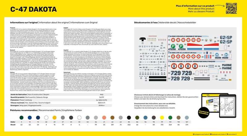 C-47 Dakota Starter Kit- 1/72 Scale (HEL35372)(Heller)