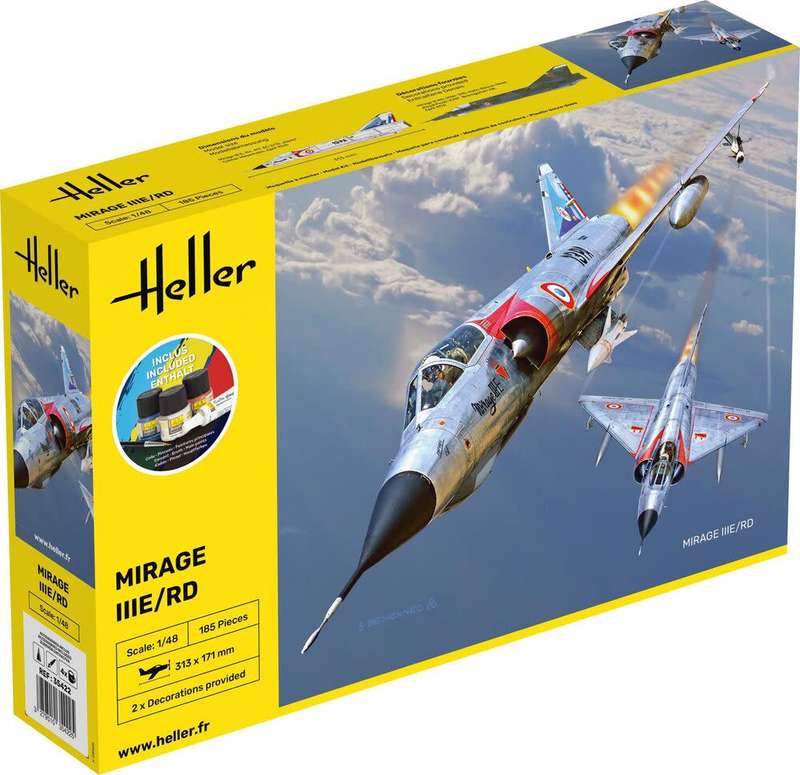 Mirage IIIE/RD Starter Kit- 1/48 Scale (HEL35422)(Heller)
