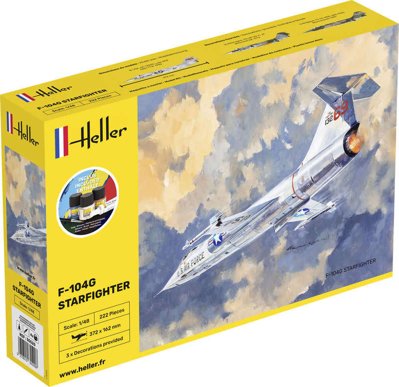 F-104G Starfighter Starter Kit- 1/48 Scale (HEL35520)(Heller)