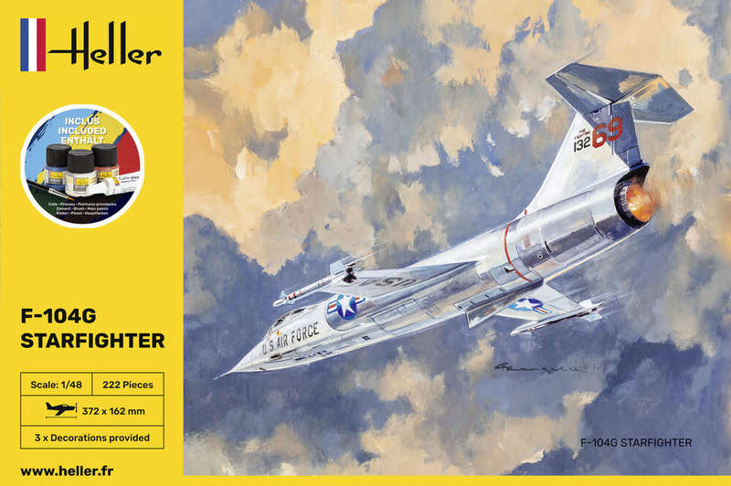 F-104G Starfighter Starter Kit- 1/48 Scale (HEL35520)(Heller)