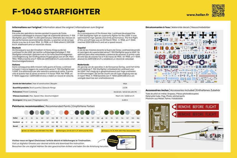 F-104G Starfighter Starter Kit- 1/48 Scale (HEL35520)(Heller)