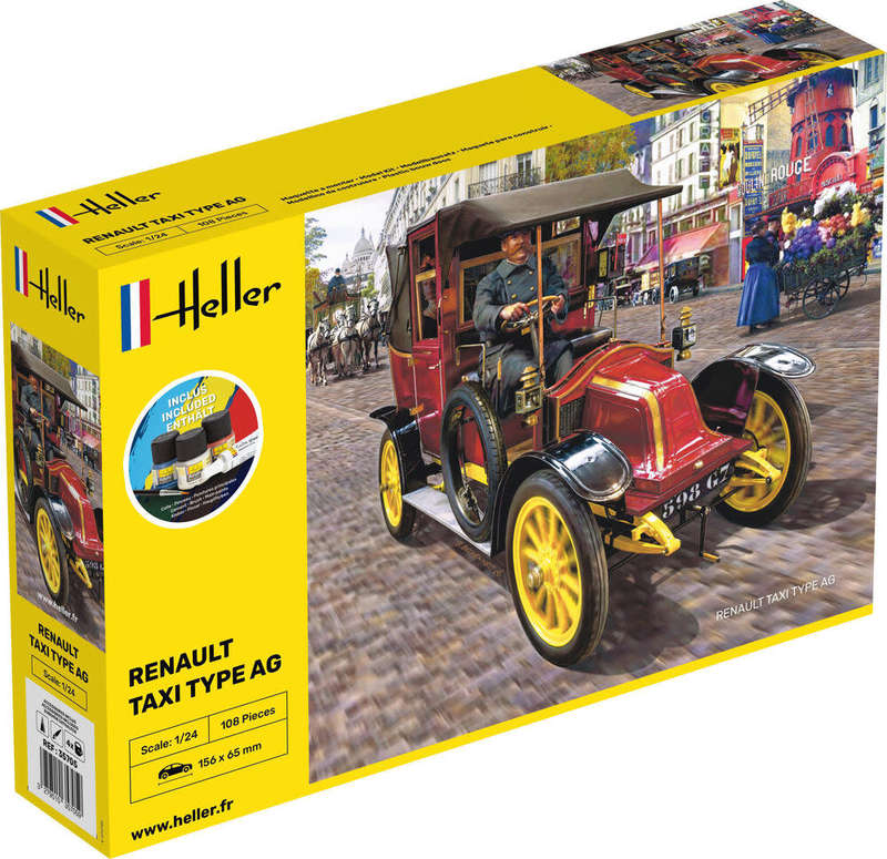 Renault Taxi Type AG Starter Kit- 1/24 Scale (HEL35705)(Heller)
