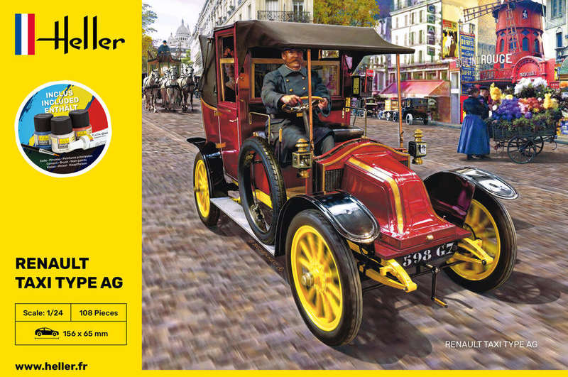 Renault Taxi Type AG Starter Kit- 1/24 Scale (HEL35705)(Heller)