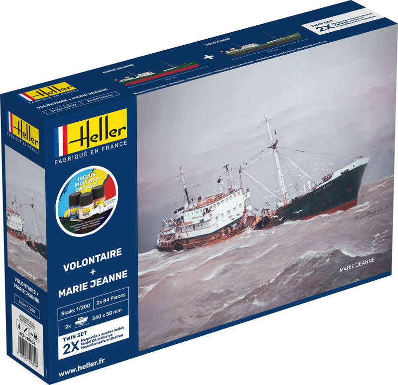 Volontair & Marie Jeanne Twinset Starter Kit- 1/200 Scale (HEL55604)(Heller)