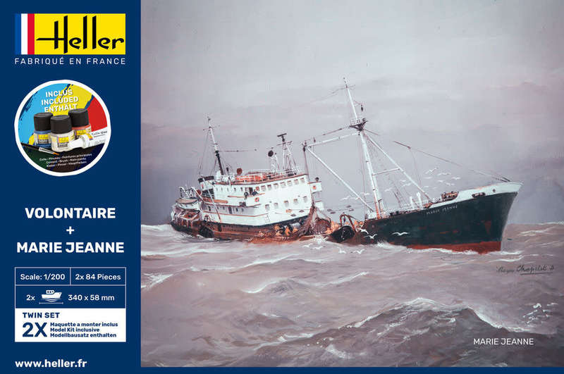 Volontair & Marie Jeanne Twinset Starter Kit- 1/200 Scale (HEL55604)(Heller)