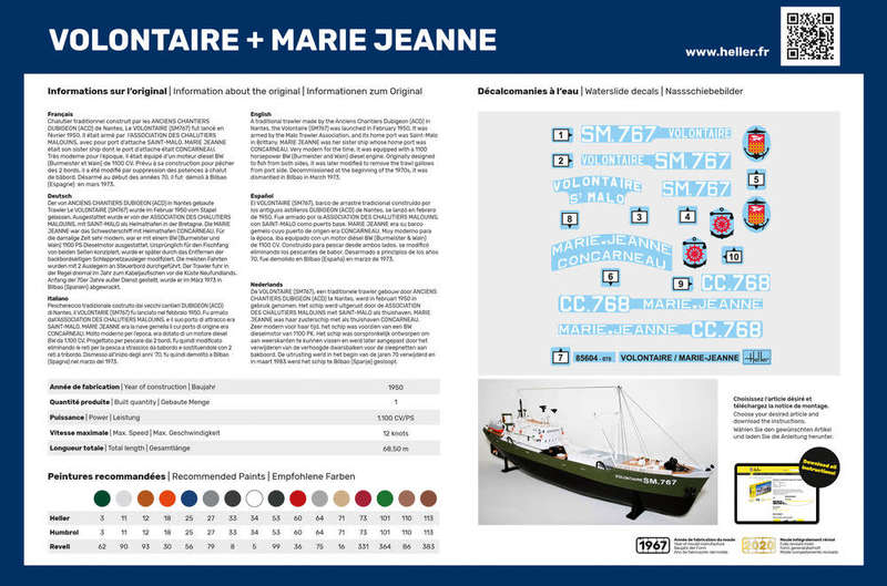 Volontair & Marie Jeanne Twinset Starter Kit- 1/200 Scale (HEL55604)(Heller)