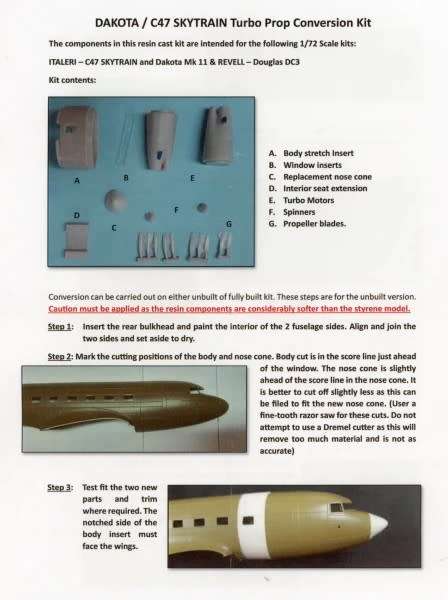 SAAF Turbo Dakota Conversion Set - 1/72 Scale (MS72001)(Mini Models)