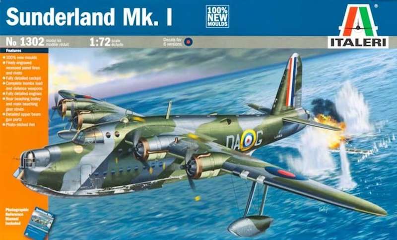 Sunderland Mk.I - 1/72 Scale (IT1302)(PG1008)(Italeri)