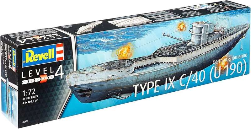 German Submarine Type IX C/40 (U190) - 1/72 Scale (REV05133 PG05133)(Revell)
