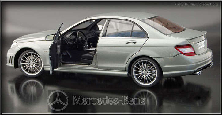 Mercedes Benz C63 - Scale: 1/18 - Silver Die Cast Model - Auto Art