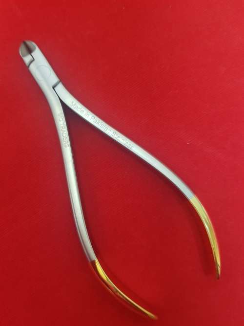 (TC) Dental Piers ligature Wire Cutter 12cm Sand & Gold German Stainless Steel