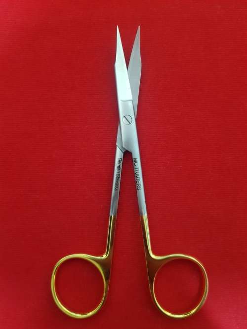 (TC) Goldman Fox Scissor Gold 13cm Curved German Stainless Steel
