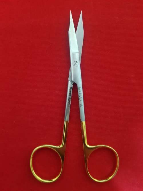 (TC) Goldman Fox Scissor Gold 13cm Straight German Stainless Steel
