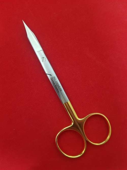 (TC) Goldman Fox Scissor Gold 13cm Straight German Stainless Steel