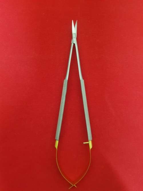 (TC) Castroviejo Scissor Flat Handle 17cm Curved German Stainless Steel
