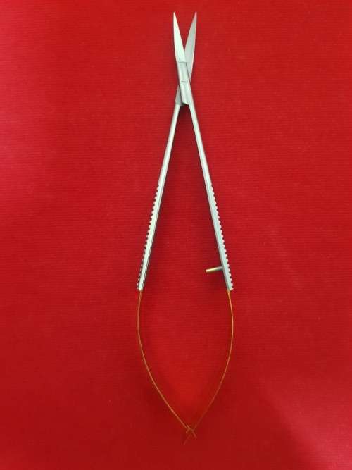 (TC) Castroviejo Scissor Flat Handle 14cm Curved German Stainless Steel