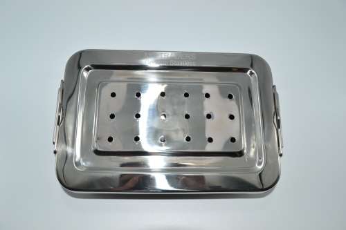 Sterilization Instruments Box With Double Lock( Size 9x6) German Stainless Steel