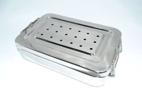 Sterilization Instruments Box With Double Lock( Size 9x6) German Stainless Steel