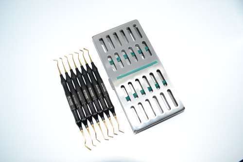 Composite Filling Spatulas Resin 7 Psc Doubl Titanium Coated German Stailess Steel