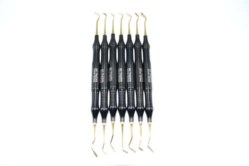 Composite Filling Spatulas Resin 7 Psc Doubl Titanium Coated German Stailess Steel