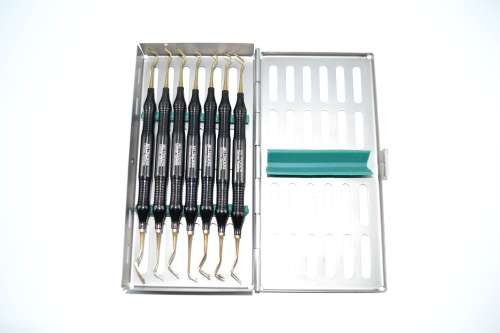 Composite Filling Spatulas Resin 7 Psc Doubl Titanium Coated German Stailess Steel