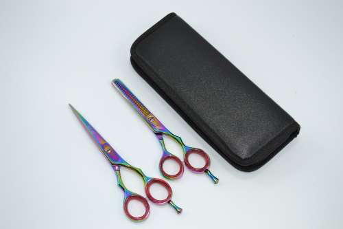 Professional Barber Razor Tinning & Scissors Titanium Coated Multi (6.5`) German Stainless Steel