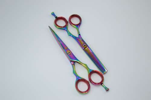Professional Barber Razor Tinning & Scissors Titanium Coated Multi (6.5`) German Stainless Steel