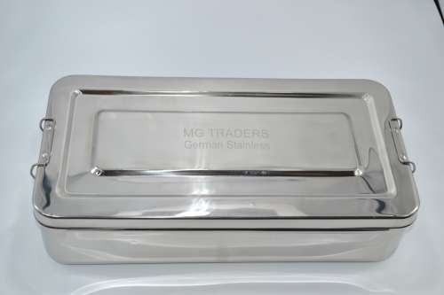 Instruments Box With Lock (Size 8x16) (Depth 4Inch) German Stainless Steel