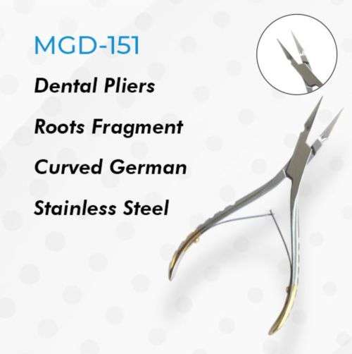 Dental Pliers Roots Fragment Curved German Stainless Steel