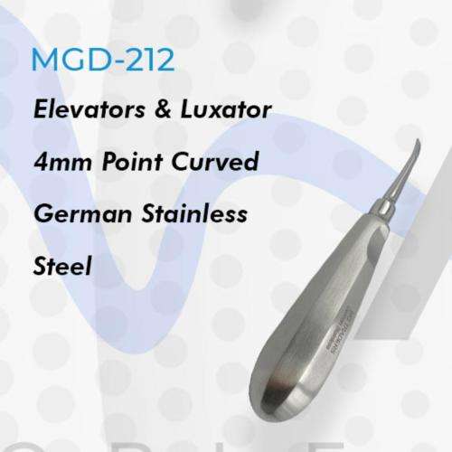 Elevators & Luxator Curved 4mm Point German Stainless Steel