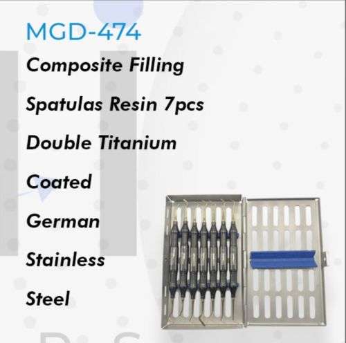 Composite Filling Spatulas Resin 7 Psc Doubl Titanium Coated German Stailess Steel