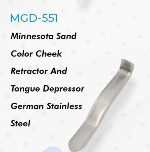 Minnesota Sand Color Cheek Retractor And Tongue Depressor German Stainless Steel