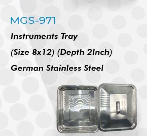 Instruments Tray (Size 8x12) (Depth 2Inch) German Stainless Steel