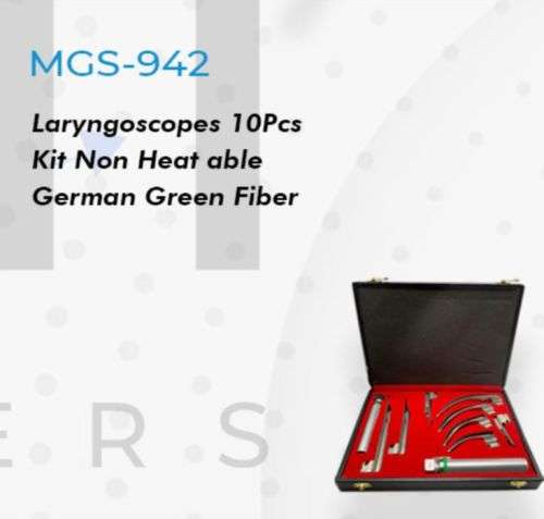 Laryngoscopes 10Pcs Kit Non Heatable German Green Fiber