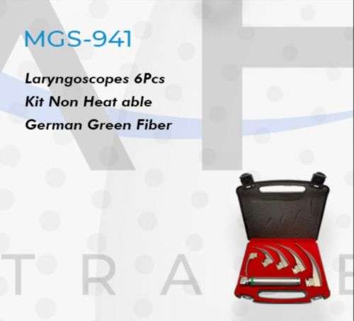 Laryngoscopes 6Pcs Kit Non Heatable German Green Fiber