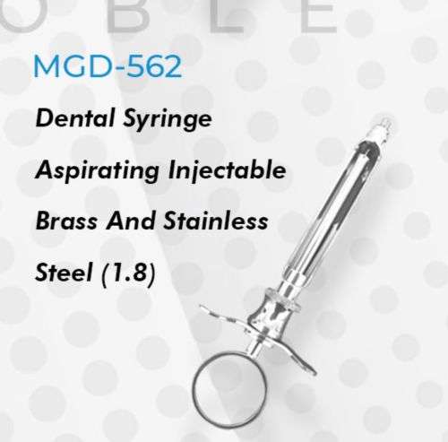 Dental Syringe Aspirating Injectable Brass and Stainless Steel