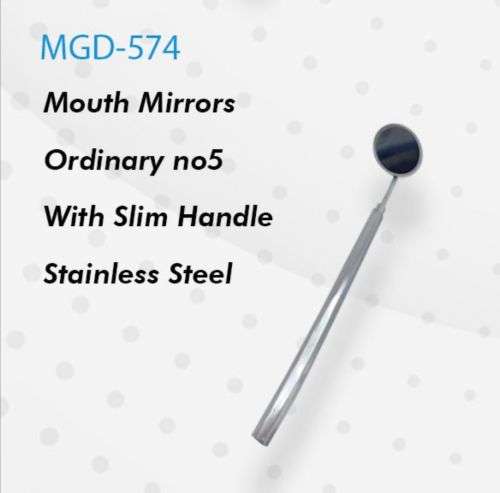 Mouth Mirrors no 5 Ordinary with Slim Handle Stainless Steel