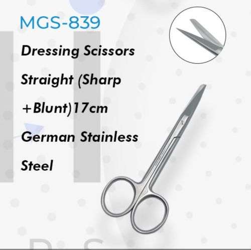 Dressing Scissors Straight (Sharp +Blunt)17cm German Stainless Steel
