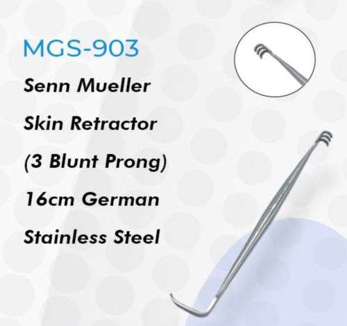 Senn Mueller Skin Retractor (Blunt Prong) 16cm German Stainless Steel
