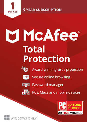 Mcafee Total Protection 2021 5 Years 1 Device Windows
