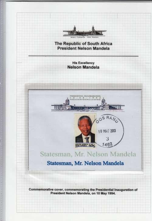 RARE PHILATELIC HISTORY OF NELSON MANDELA: STATESMAN, MR NELSON MANDELA