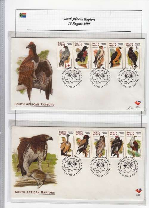 RSA FDC 6.79 & 6.80 1998: SOUTH AFRICAN RAPTORS