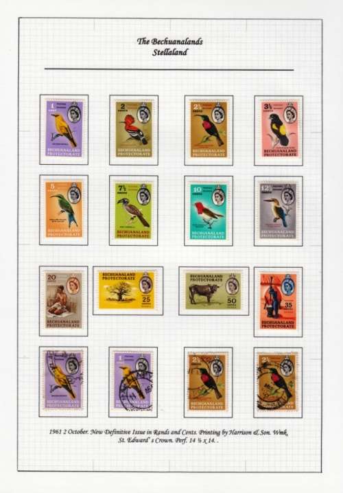 BECHUANALAND PROTECTORATE 1961: DEFINITIVE ISSUE PART SET MH plus 4 USED