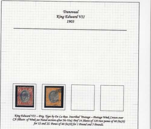 TRANSVAAL SECOND OCCUPATION 1903: KEVII 1s and 2s USED (SACC 262/3)