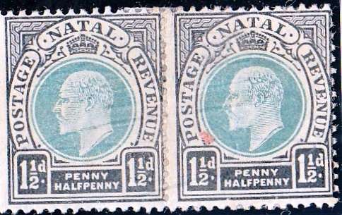 NATAL 1902: KEVII  2x PENNY HALFPENNY USED (SACC111)