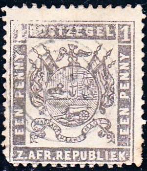 ZAR 2nd REPUBLIC 1883: ARMS 1 PENNY USED (SACC174)