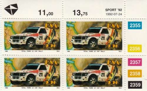 RSA 1992: SPORT FULL SET CONTROL BLOCKS OF 4 MNH (SACC 778-783)
