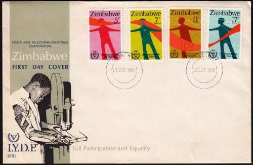 ZIMBABWE FDC 1981: FULL PARTICIPATION AND EQUALITY - UNADDRESSED - CAUSEWAY CANCEL